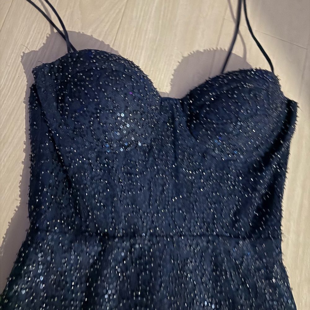 Black Sequin Bustier Dress